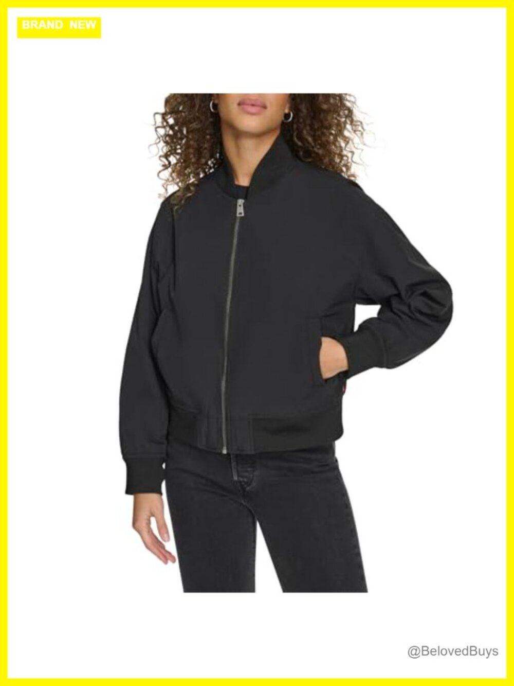 Levi's Lightweight Bomber Jacket Zip Rib Knit Trim Women's